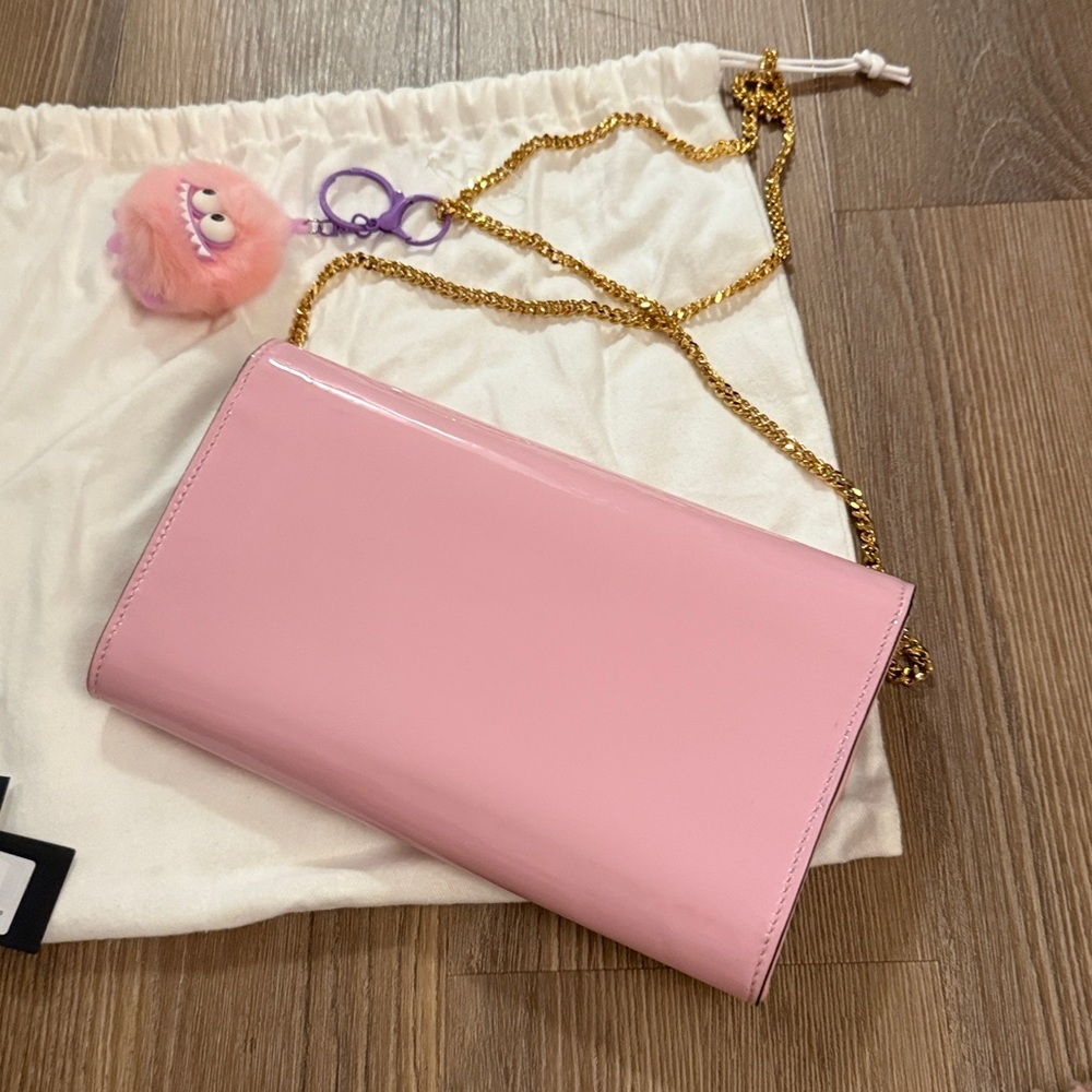 New versace pink patent leather envelope clutch crossbody - Picture 7 of 8